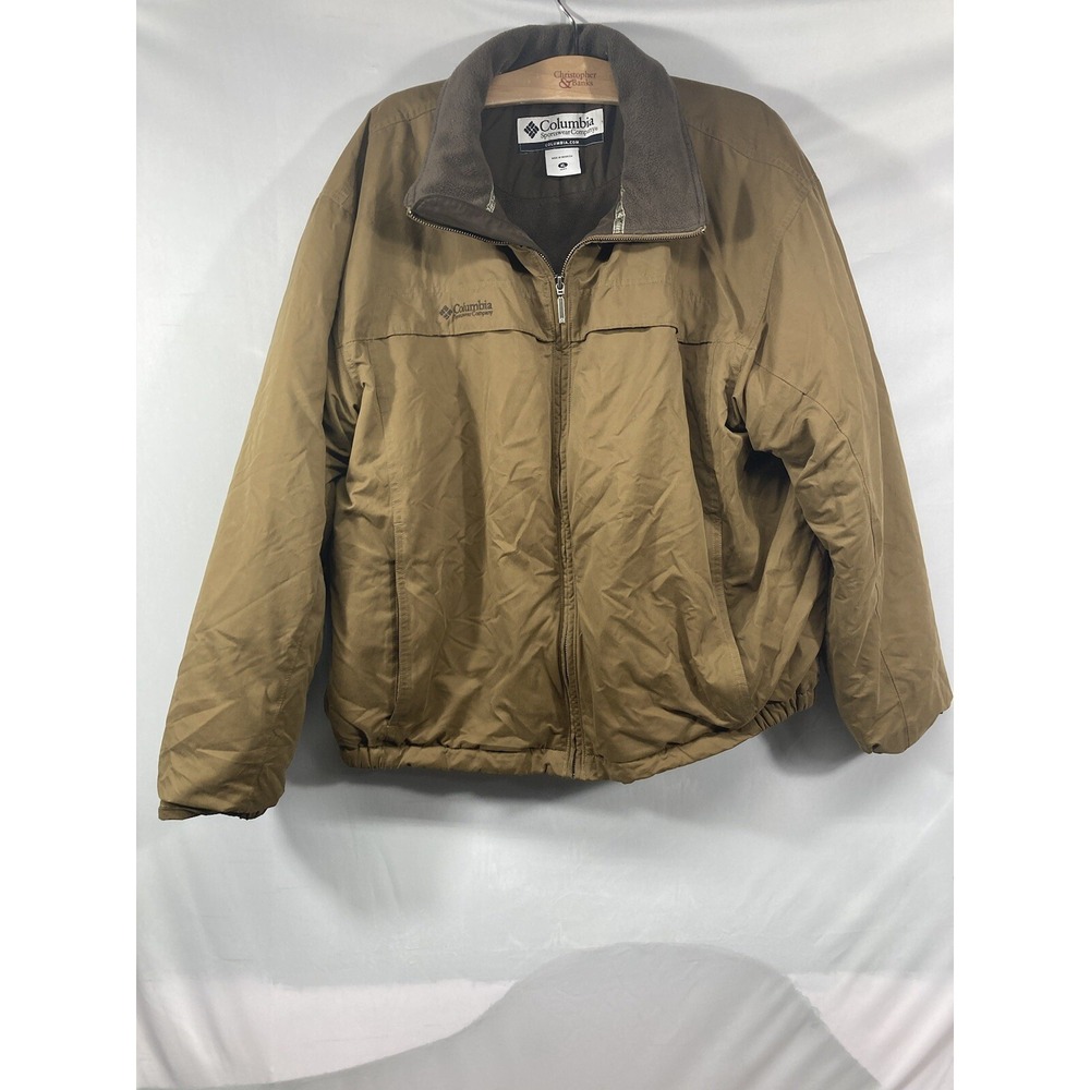 Vintage Columbia Jacket Men's XL Tan Brown Insulated Fleece Lined